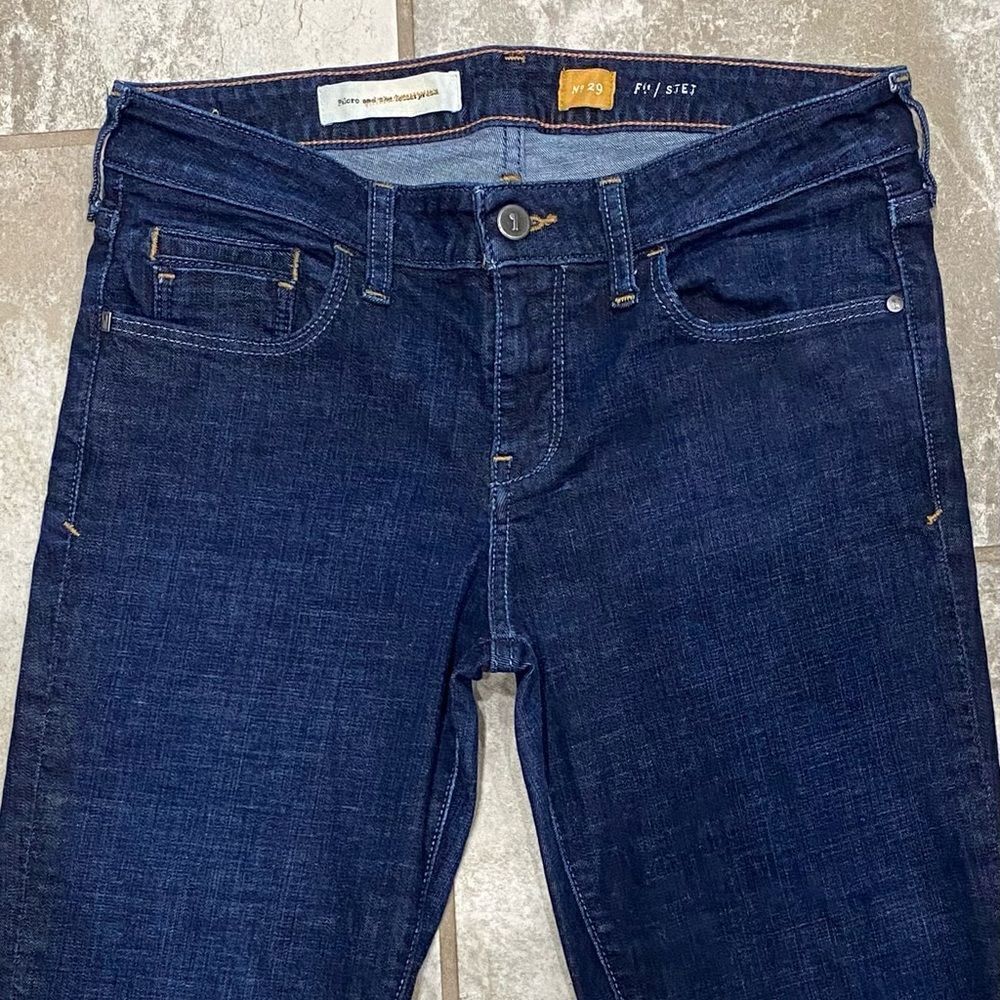 Pilcro Anthropologie Fit/S.TE.T Dark Blue Wash Denim Jeans 29x31 LNWO Tags - Picture 6 of 12